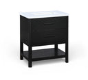 Oakwell 30" Engineered Stone And Solid Wood Bathroom Vanity - Black