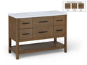 Oakwell 48" Engineered Stone And Solid Wood Bathroom Vanity - Brown