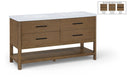 Oakwell 60" Engineered Stone And Solid Wood Bathroom Vanity - Brown
