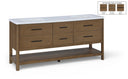 Oakwell 72" Engineered Stone And Solid Wood Bathroom Vanity - Brown