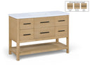 Oakwell 48" Engineered Stone And Solid Wood Bathroom Vanity - Natural