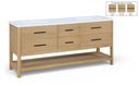 Oakwell 72" Engineered Stone And Solid Wood Bathroom Vanity - Natural