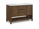 Soren 48" Genuine Carrara Marble, Cane And Solid Wood Bathroom Vanity - Brown