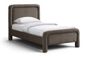 Baylor Fabric With Interwoven Chenille Upholstered Twin Bed - Brown