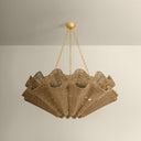 Vintage Gold Leaf Hayworth Chandelier 44" by Hudson Valley, view 5