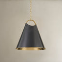 Aged Brass and Old Bronze Burnbay Pendant 18.25" by Hudson Valley, view 2