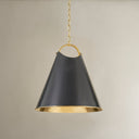 Aged Brass and Old Bronze Burnbay Pendant 18.25" by Hudson Valley, view 3