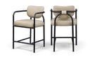 Serava Vegan Leather Upholstered Counter Stool - Beige