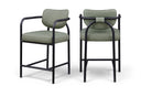 Serava Vegan Leather Upholstered Counter Stool - Green