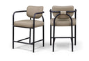 Serava Vegan Leather Upholstered Counter Stool - Taupe