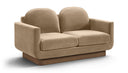 Diviento 63" Velvet Performance Fabric Upholstered Loveseat - Beige