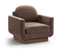 Diviento Velvet Performance Fabric Upholstered Chair - Brown