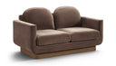 Diviento 63" Velvet Performance Fabric Upholstered Loveseat - Brown