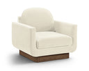 Diviento Velvet Performance Fabric Upholstered Chair - Cream