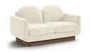 Diviento 63" Velvet Performance Fabric Upholstered Loveseat - Cream