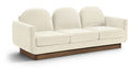 Diviento 89" Velvet Performance Fabric Upholstered Sofa - Cream