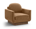 Diviento Velvet Performance Fabric Upholstered Chair - Saddle