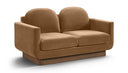 Diviento 63" Velvet Performance Fabric Upholstered Loveseat - Saddle