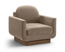 Diviento Velvet Performance Fabric Upholstered Chair - Taupe