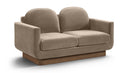 Diviento 63" Velvet Performance Fabric Upholstered Loveseat - Taupe