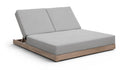Solace Olefin Performance Fabric Outdoor Patio Double Chaise Lounge - Grey