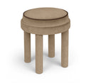 Velin Velvet Upholstered Ottoman - Beige