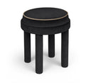 Velin Velvet Upholstered Ottoman - Black