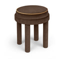Velin Velvet Upholstered Ottoman - Brown