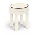 Velin Velvet Upholstered Ottoman - Cream