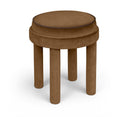 Velin Velvet Upholstered Ottoman - Saddle