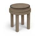 Velin Velvet Upholstered Ottoman - Taupe