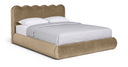 Tempo Velvet Upholstered Bed - Beige