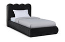 Tempo Velvet Upholstered Twin Bed - Black