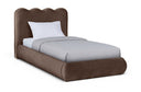 Tempo Velvet Upholstered Twin Bed - Brown