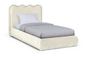 Tempo Velvet Upholstered Twin Bed - Cream