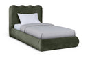 Tempo Velvet Upholstered Twin Bed - Green