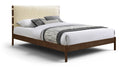 Arielle Vegan Leather Upholstered Bed - Cream