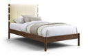 Arielle Vegan Leather Upholstered Twin Bed - Cream