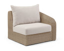 Seacrest Olefin Water Resistant Fabric And Wicker Outdoor Patio Modular Right Arm Chair - Beige