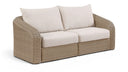 Seacrest 85.25" Olefin Water Resistant Fabric And Wicker 2pc. Outdoor Patio Modular Loveseat - Beige