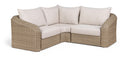 Seacrest 88.25" Olefin Water Resistant Fabric And Wicker 3pc. Outdoor Patio Modular Sectional - Beige