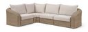 Seacrest 88.25" Olefin Water Resistant Fabric And Wicker 4pc. Outdoor Patio Modular Sectional - Beige