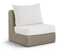 Seacrest Olefin Water Resistant Fabric And Wicker Outdoor Patio Modular Armless Chair - Cream