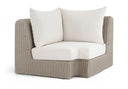 Seacrest Olefin Water Resistant Fabric And Wicker Outdoor Patio Modular Corner Chair - Cream