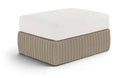 Seacrest Olefin Water Resistant Fabric And Wicker Outdoor Patio Modular Ottoman - Cream