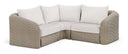 Seacrest 88.25" Olefin Water Resistant Fabric And Wicker 3pc. Outdoor Patio Modular Sectional - Cream