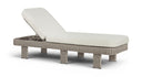 Sandbay Olefin Water Resistant Fabric And Wicker Outdoor Patio Chaise Lounge - Cream