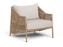Coastline Olefin Water Resistant Fabric And Wicker Outdoor Patio Chair - Beige