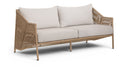 Coastline 70" Olefin Water Resistant Fabric And Wicker Outdoor Patio Loveseat - Beige