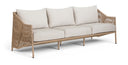 Coastline 89" Olefin Water Resistant Fabric And Wicker Outdoor Patio Sofa - Beige